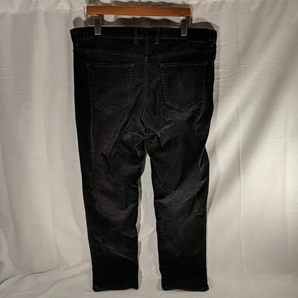 Michael Kors Corduroy Grant Classic Fit Pants Black 40x32 Cotton Men's Graphite - Picture 2 of 13